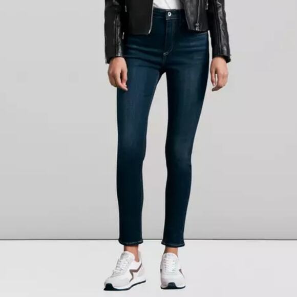 rag & bone Nina High Rise Ankle Skinny Jeans Dark Wash Blue Stretch Denim Sz 25 - Picture 1 of 11